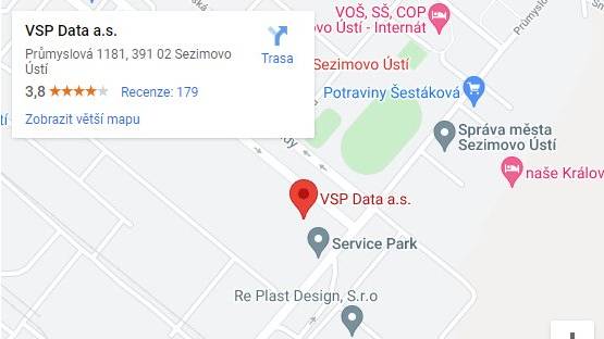 Mapa ServicePark a.s. Sezimovo Ústí